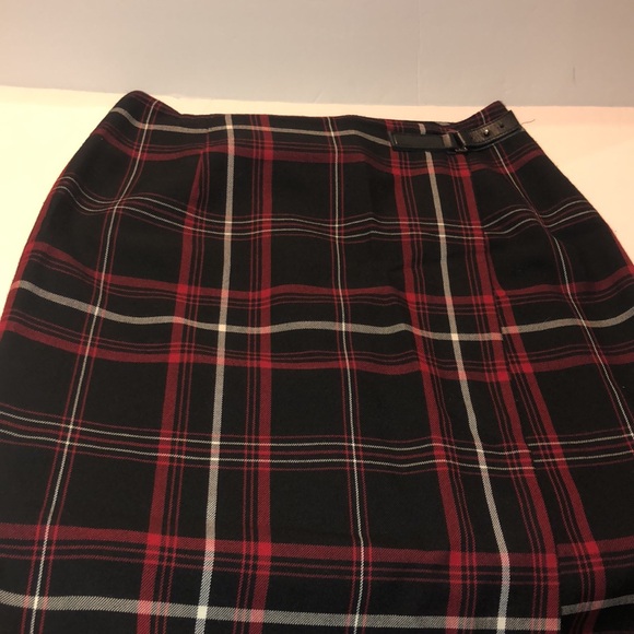 VTG Charter Club Tartan Plaid Wool Blend Wrap Maxi Skirt Ralph Lauren Esthetics - Picture 2 of 5